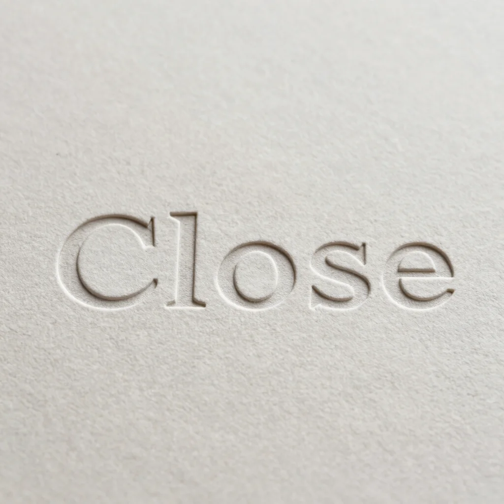 Close detail of letterpress type on uncoated paper, crisp macro f